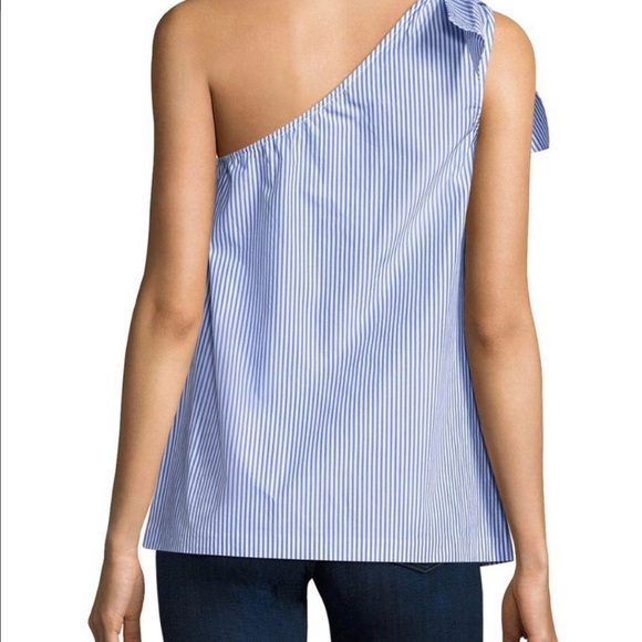 Theory Grajik One Shoulder Striped Blouse - Picture 2 of 4